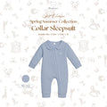 Cora Collar Sleepsuit in Sky Grey