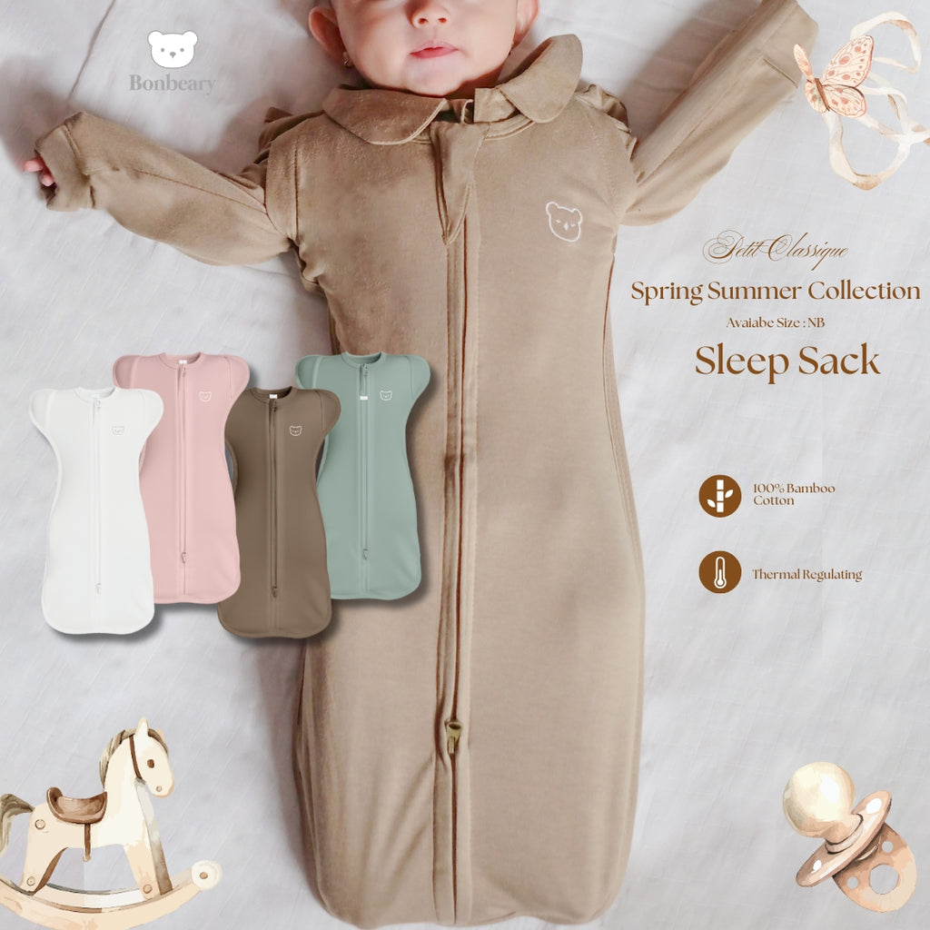BONBEARY Bamboo Cotton Sleep Sack Newborn Toddler/ 0-3 years Instant Baby Swaddle/ Sleeping Sack/ Sleep Walker