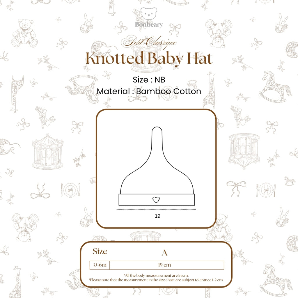 BONBEARY Bamboo Cotton Knotted Baby Hat Newborn
