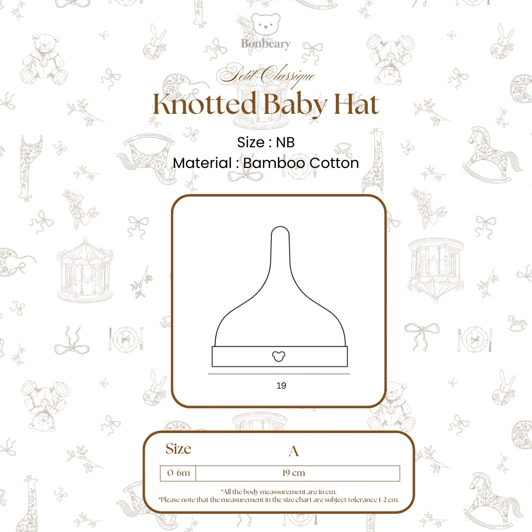 BONBEARY Bamboo Cotton Knotted Baby Hat Newborn