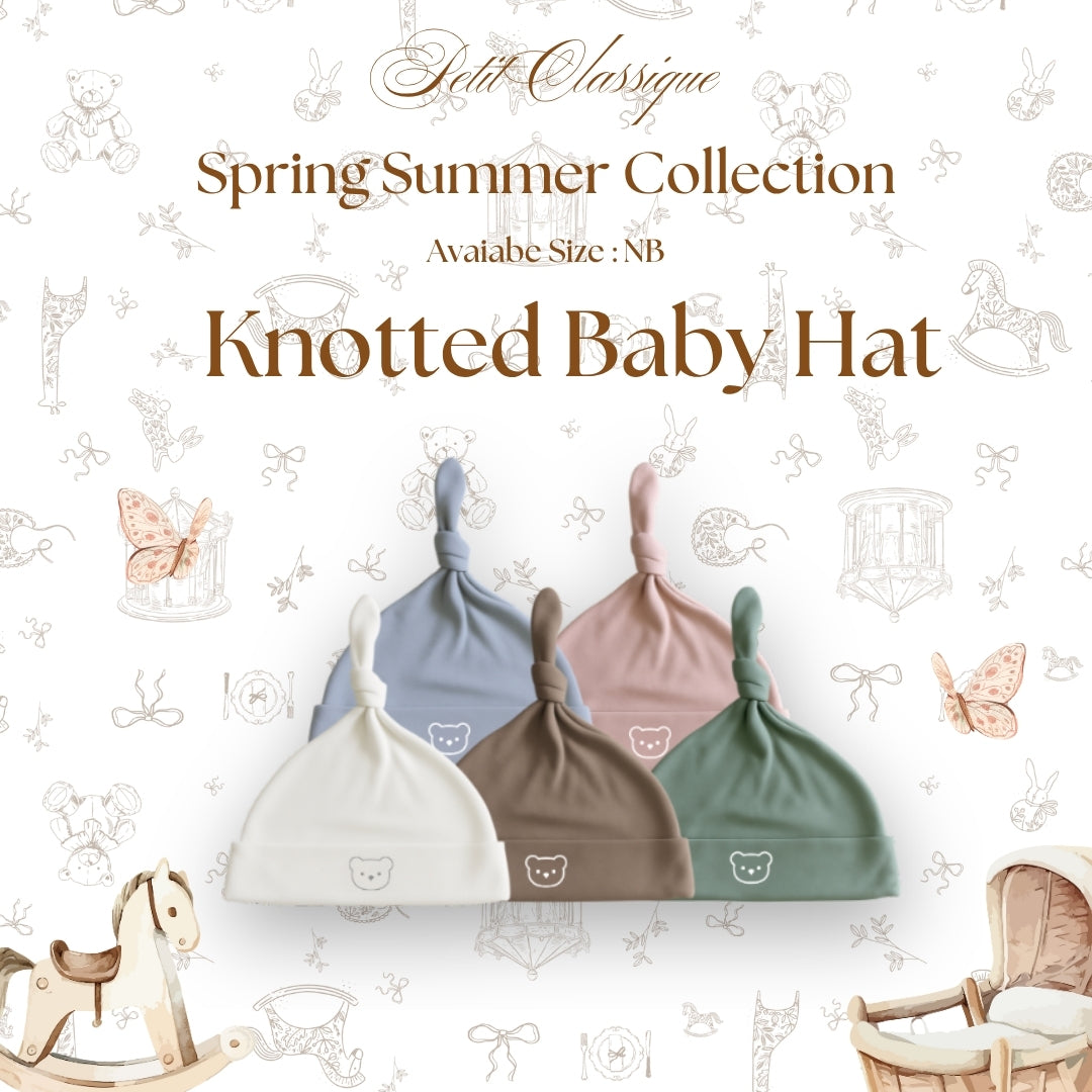BONBEARY Bamboo Cotton Knotted Baby Hat Newborn