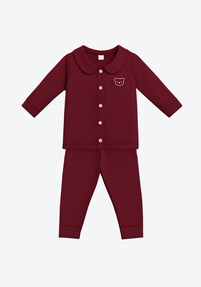 Blair Collar Pyjamas in Royal Maroon