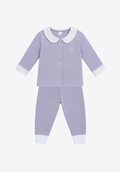 Blair Collar Pyjamas Two-Tone in Sky Grey