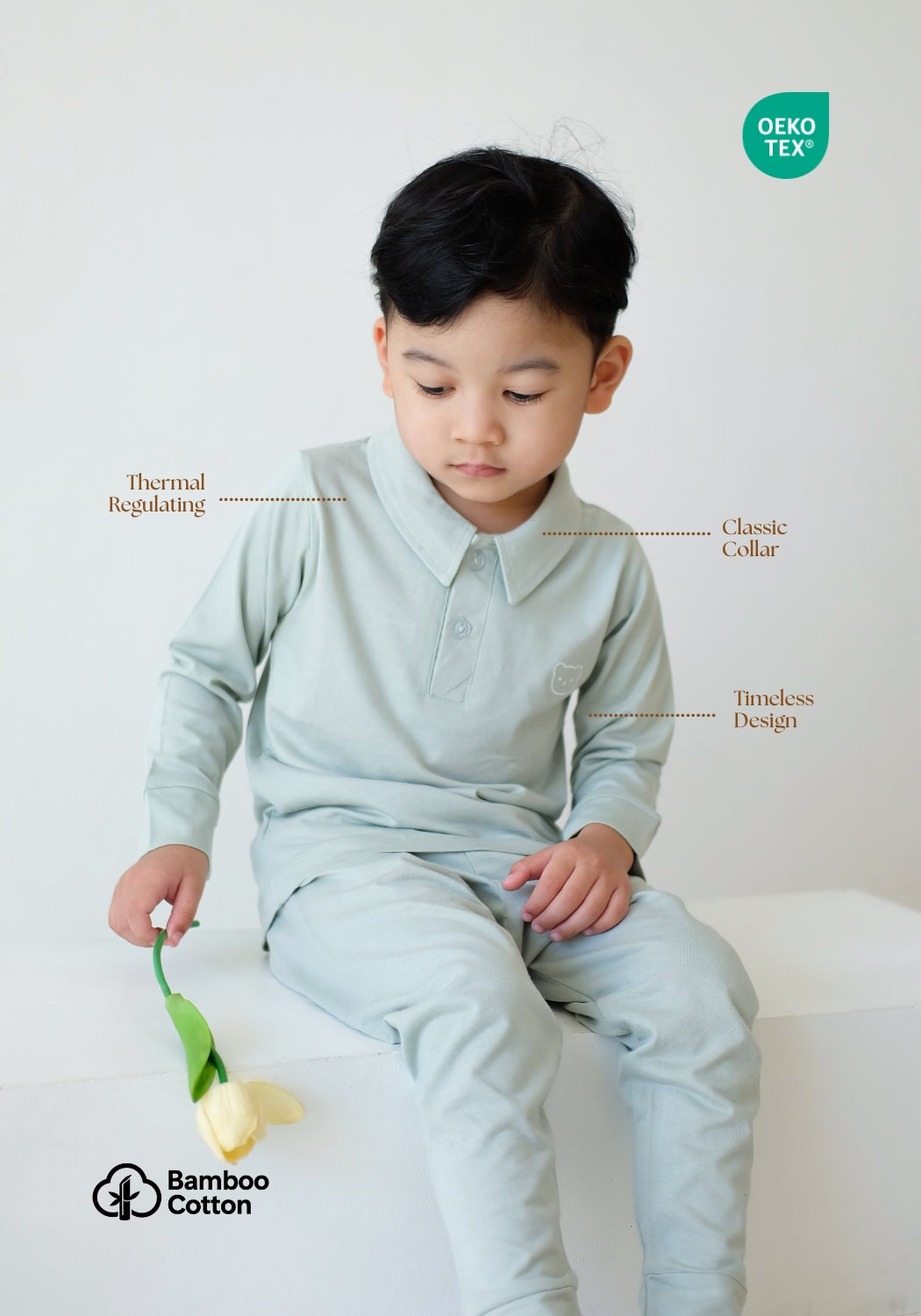 Arthur Polo Pyjamas in White