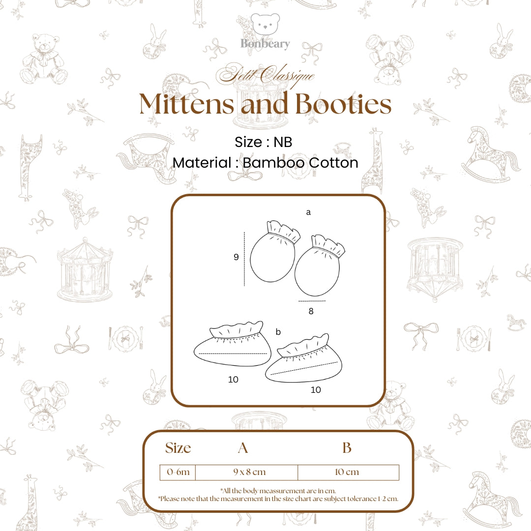 BONBEARY Bamboo Cotton Mittens Booties Newborn (Baby Gloves)