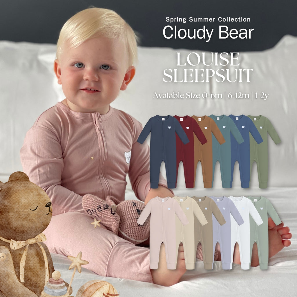 BONBEARY Louise Bamboo Cotton Sleepsuit 0-3y ( Sleepsuit Pajamas/ Baby Sleepwear)