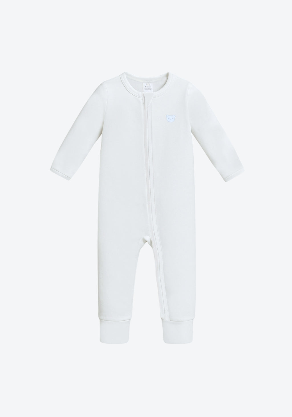 Bonbeary Louise Bamboo Cotton Baby Sleepsuit in White (0–2 Years)