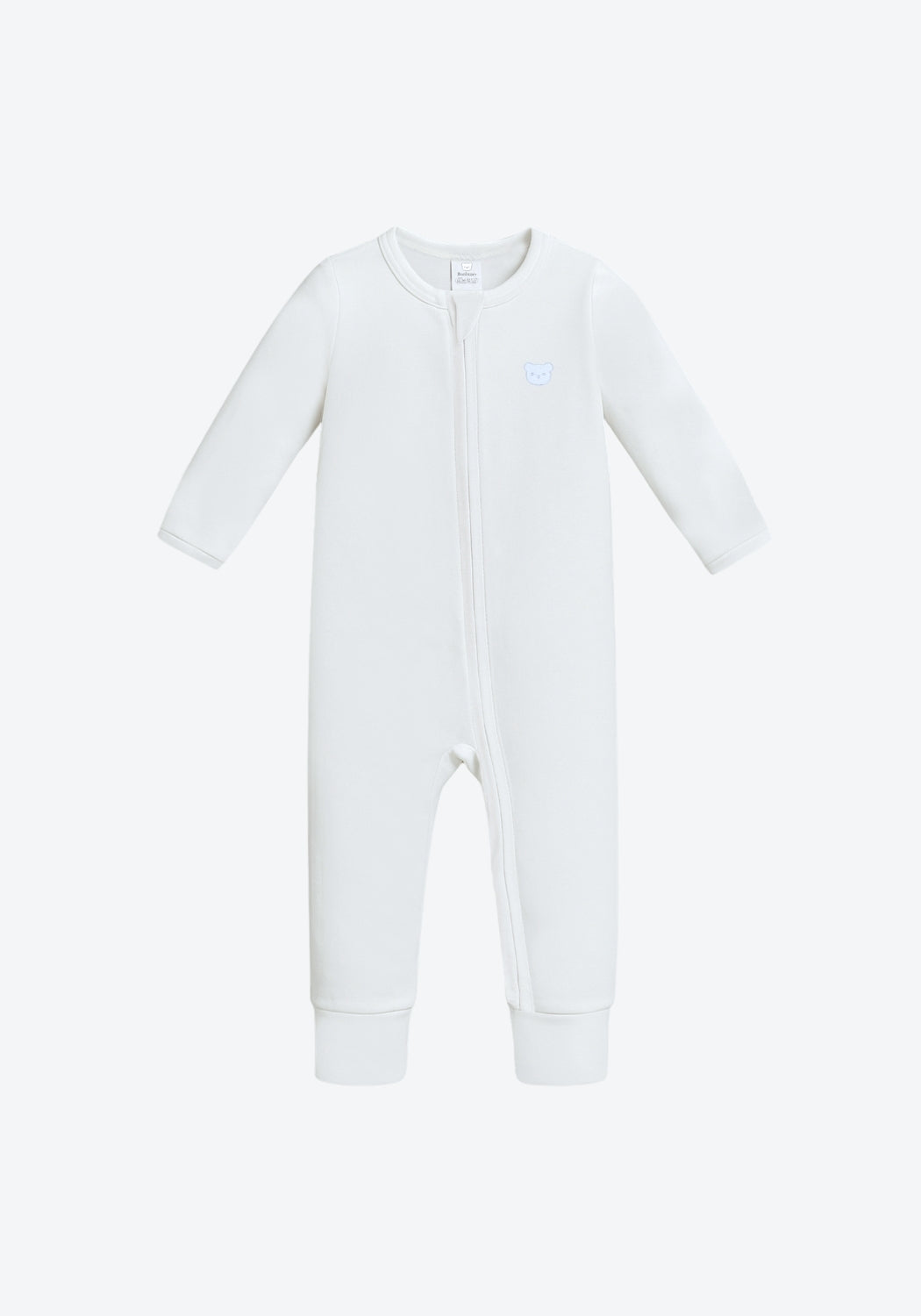 Bonbeary Louise Bamboo Cotton Baby Sleepsuit in White (0–2 Years)