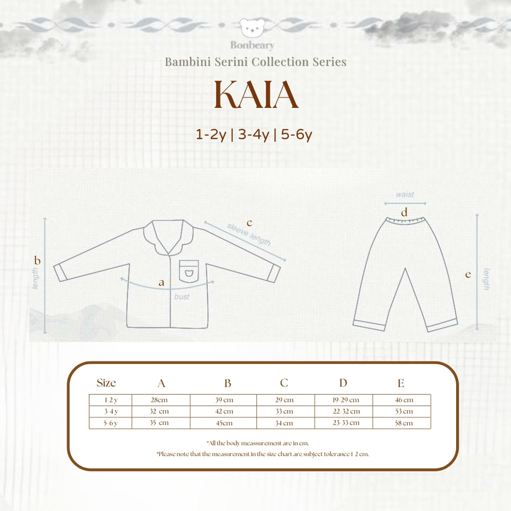 BONBEARY Kaia Bamboo Cotton Long Sleeve Button Pyjamas 1-5 years (Button Pajamas Bamboo Cotton Pajamas/ Baby Kids Sleepwear)