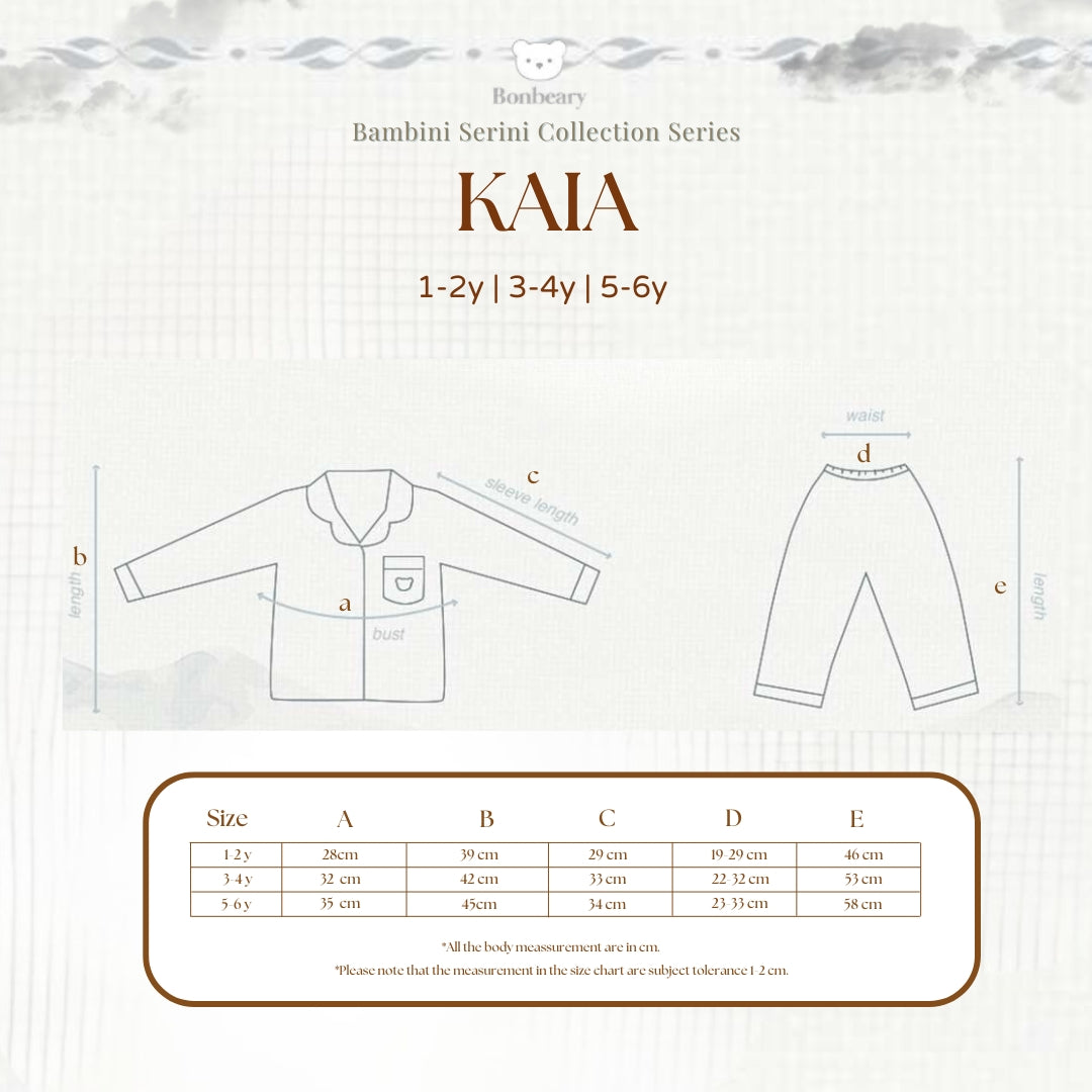 BONBEARY Kaia Bamboo Cotton Long Sleeve Button Pyjamas 1-5 years (Button Pajamas Bamboo Cotton Pajamas/ Baby Kids Sleepwear)