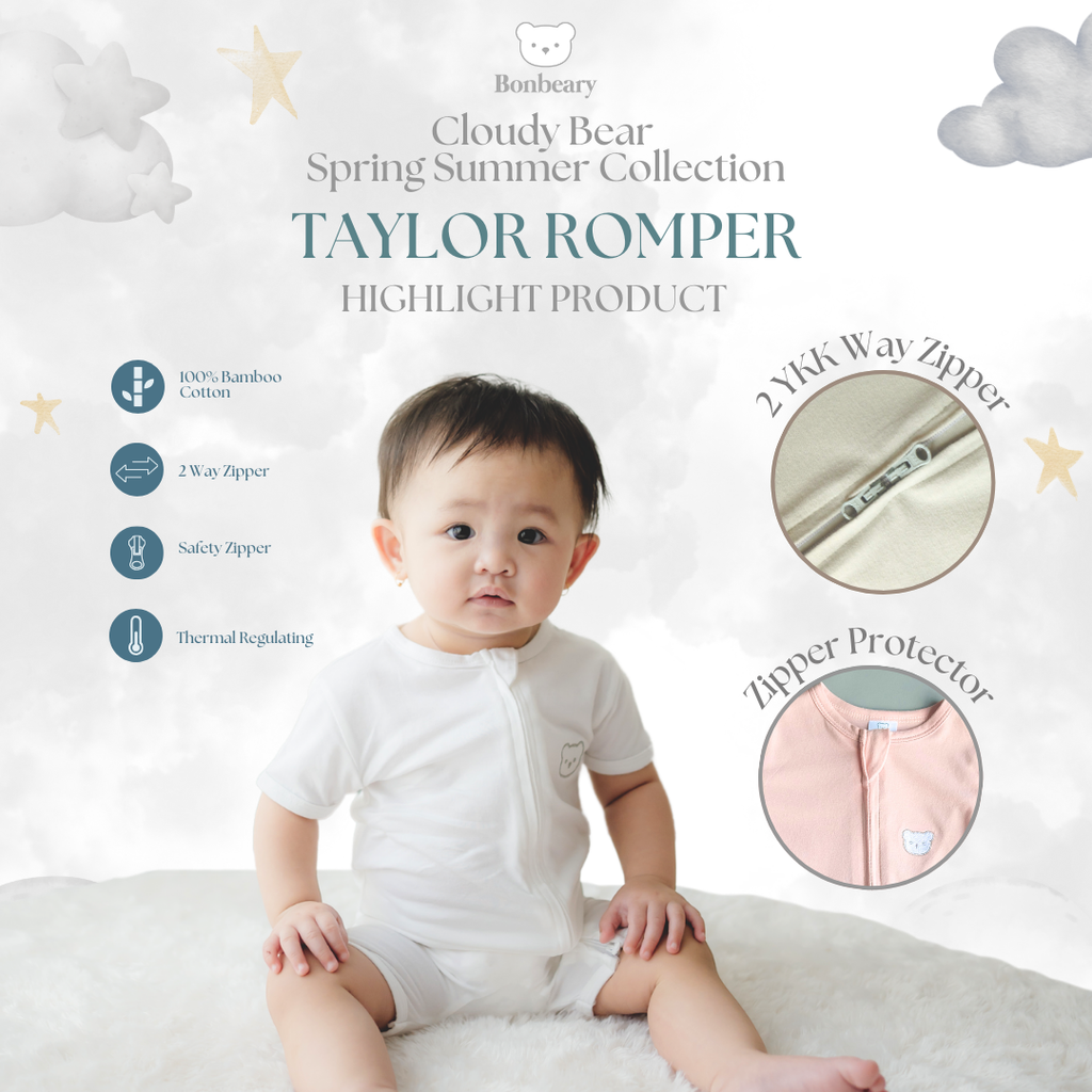 BONBEARY Taylor Bamboo Cotton Romper 0-2yrs (Jumper Romper/ Jumpsuit Kids & Baby Playsuit/)