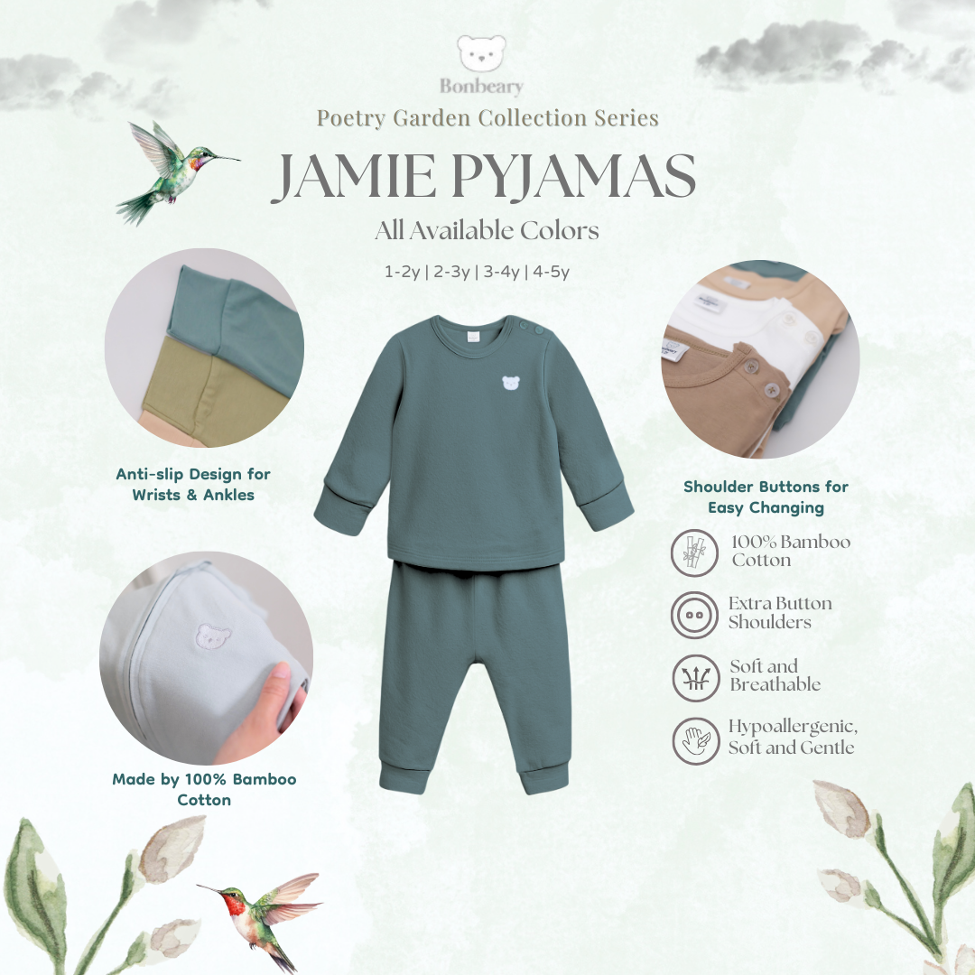 BONBEARY Jamie Pyjamas Bamboo Set 1-5yrs (Children's Pajamas Children's Sleepwear/ Children's Sleepwear Set)