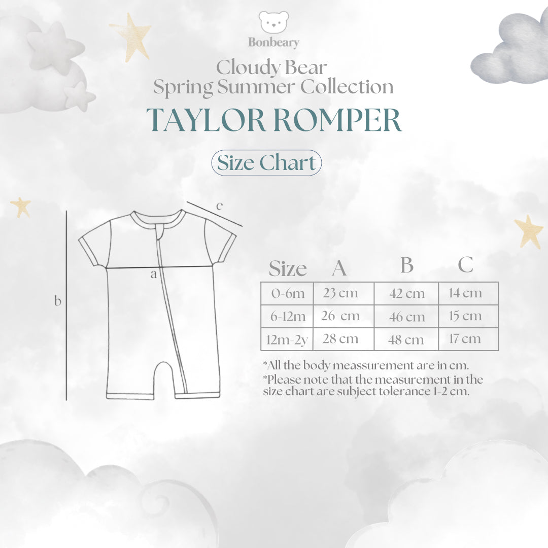 BONBEARY Taylor Bamboo Cotton Romper 0-2yrs (Jumper Romper/ Jumpsuit Kids & Baby Playsuit/)