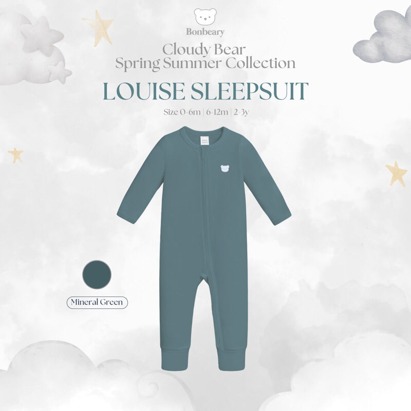 BONBEARY  Baby Sleepsuit Bamboo Cotton Louise (0–2Y) / Jumpsuit Baju Tidur Bayi Newborn Premium