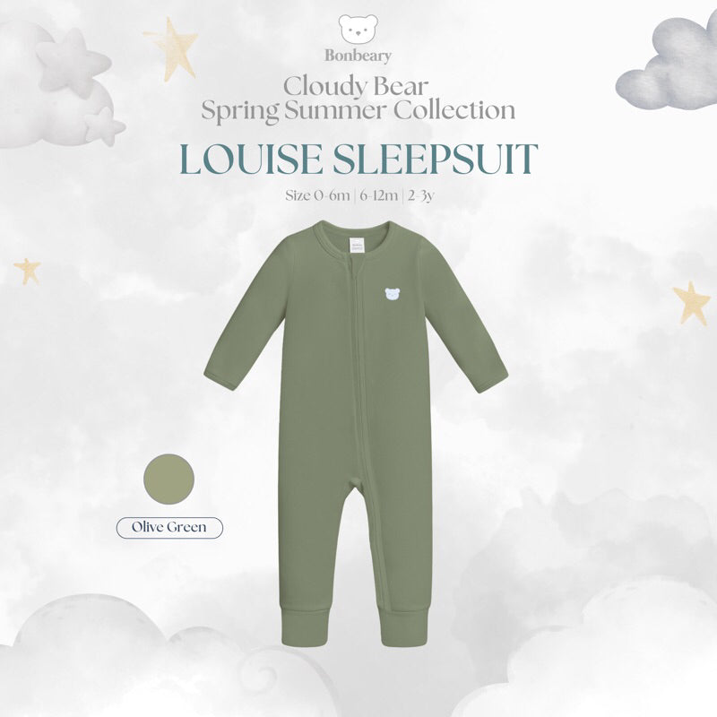 BONBEARY  Baby Sleepsuit Bamboo Cotton Louise (0–2Y) / Jumpsuit Baju Tidur Bayi Newborn Premium
