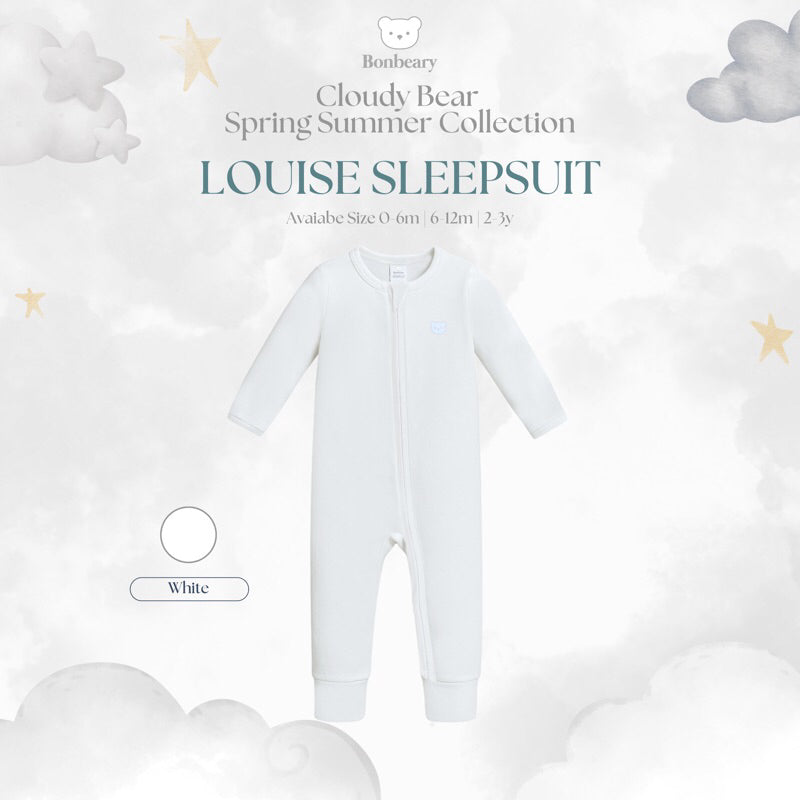 BONBEARY  Baby Sleepsuit Bamboo Cotton Louise (0–2Y) / Jumpsuit Baju Tidur Bayi Newborn Premium