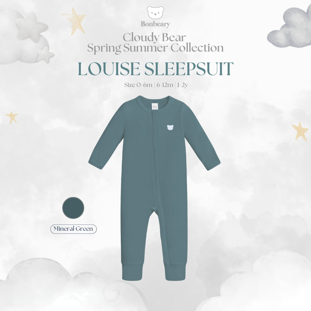 BONBEARY  Baby Sleepsuit Bamboo Cotton Louise (0–2Y) / Jumpsuit Baju Tidur Bayi Newborn Premium