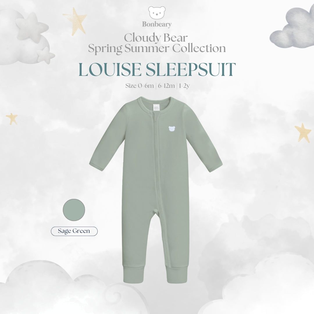 BONBEARY  Baby Sleepsuit Bamboo Cotton Louise (0–2Y) / Jumpsuit Baju Tidur Bayi Newborn Premium